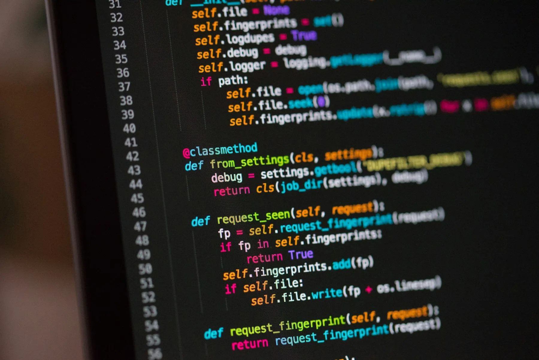 Source code displayed on a monitor